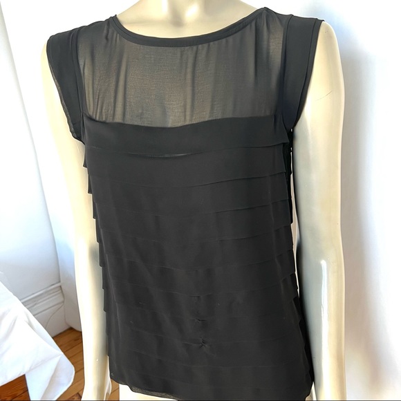 THE LIMITED Black Silk Chiffon Blouse - Picture 7 of 13